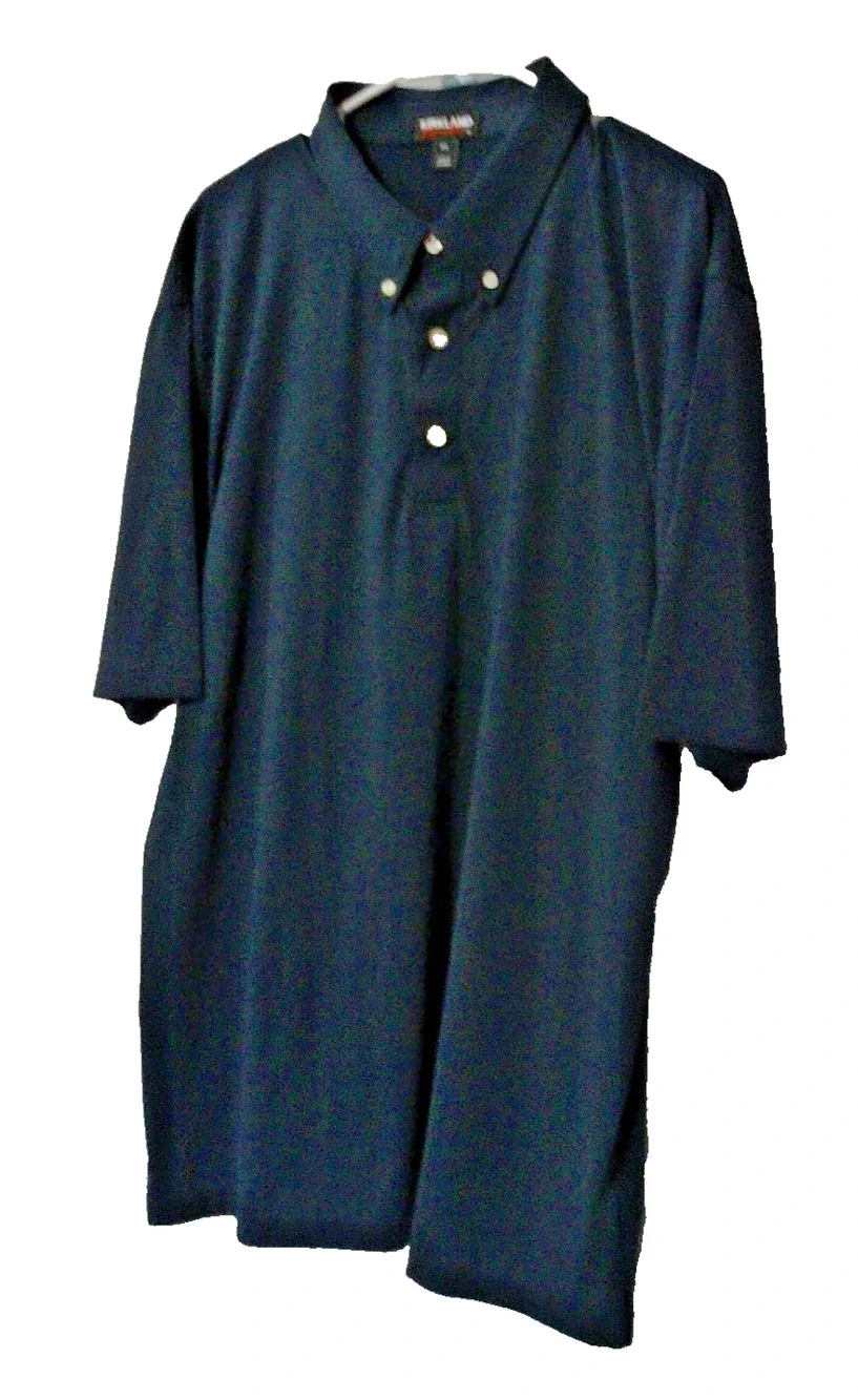 Navy Performance Polo Golf Shirt UPF 50+ Stretch Athletic Business Casual
